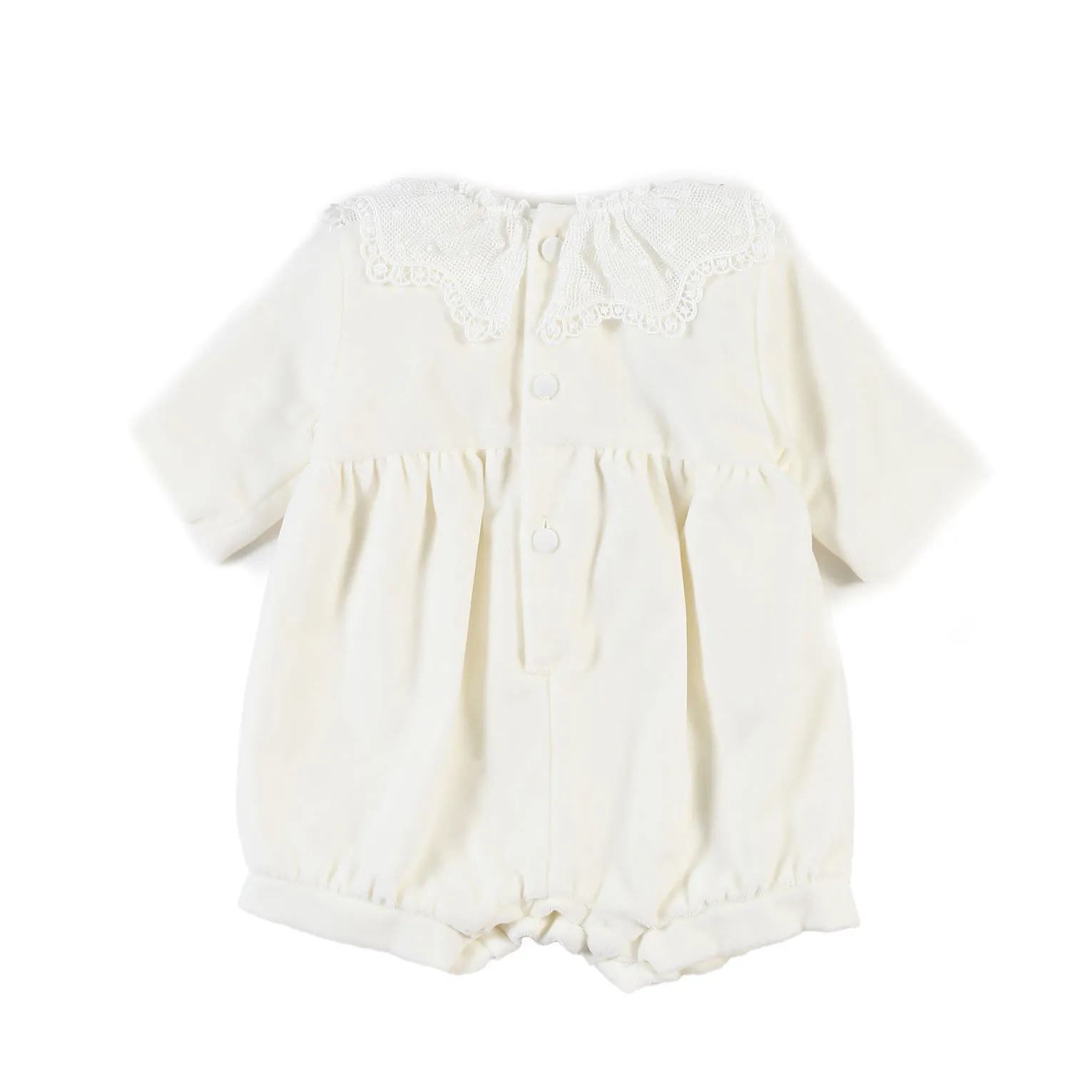 Jesurum Baby Girl's Romper With Macramé Collar