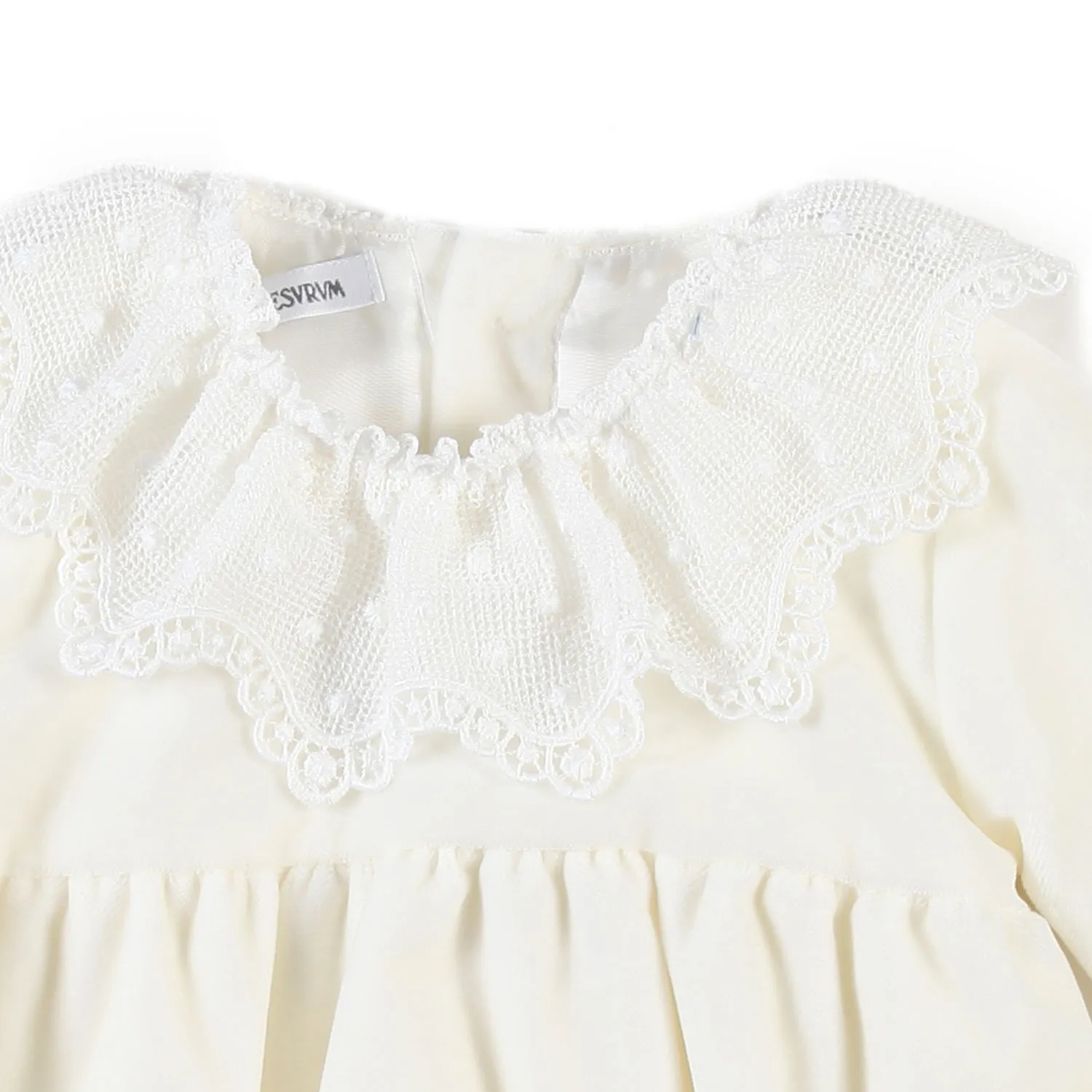 Jesurum Baby Girl's Romper With Macramé Collar