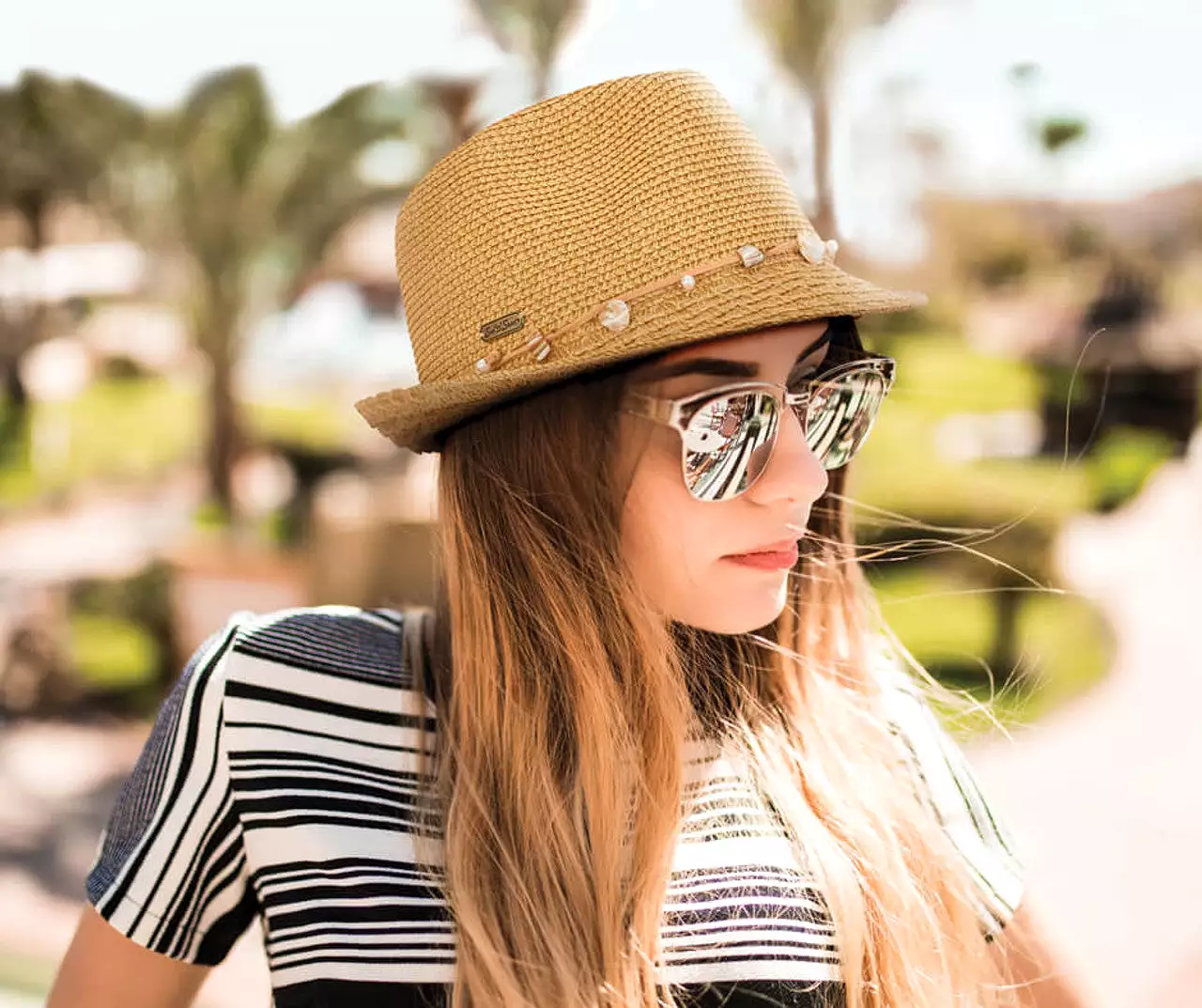 Jolly Paper Straw Fedora Hat in Tan