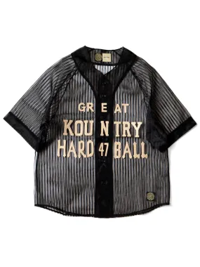 Kapital sheer stripe GREAT KOUNTRY baseball shirt