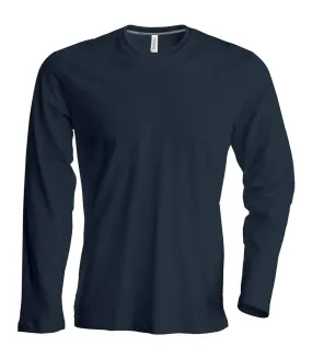 Kariban Mens Slim Fit Long Sleeve Crew Neck T-Shirt (Grey) - UTRW709