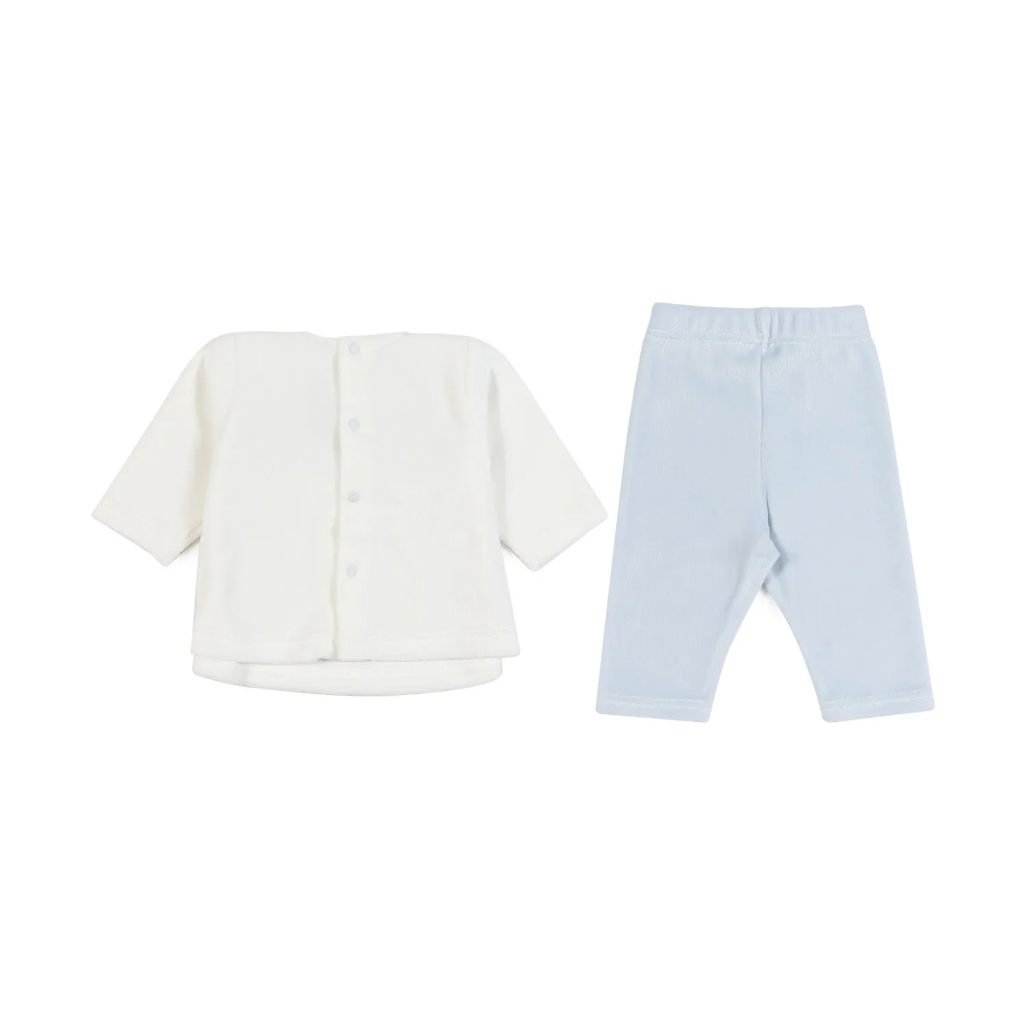 La Stupenderia White And Light Blue 2-Piece Romper For Baby Boy