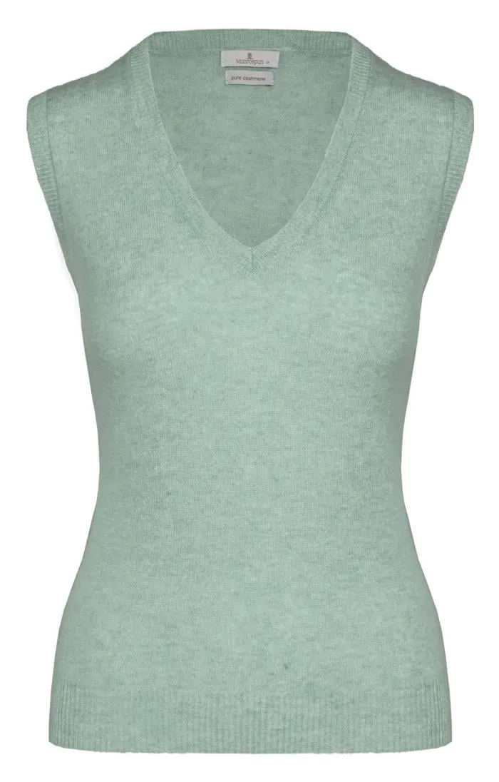 Ladies Cashmere Sleeveless V-Neck Sweater