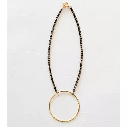 Large Brass Circle Necklace