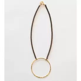 Large Brass Circle Necklace