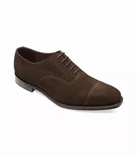 LOAKE Aldwych calf oxford shoe - Dark Brown Suede