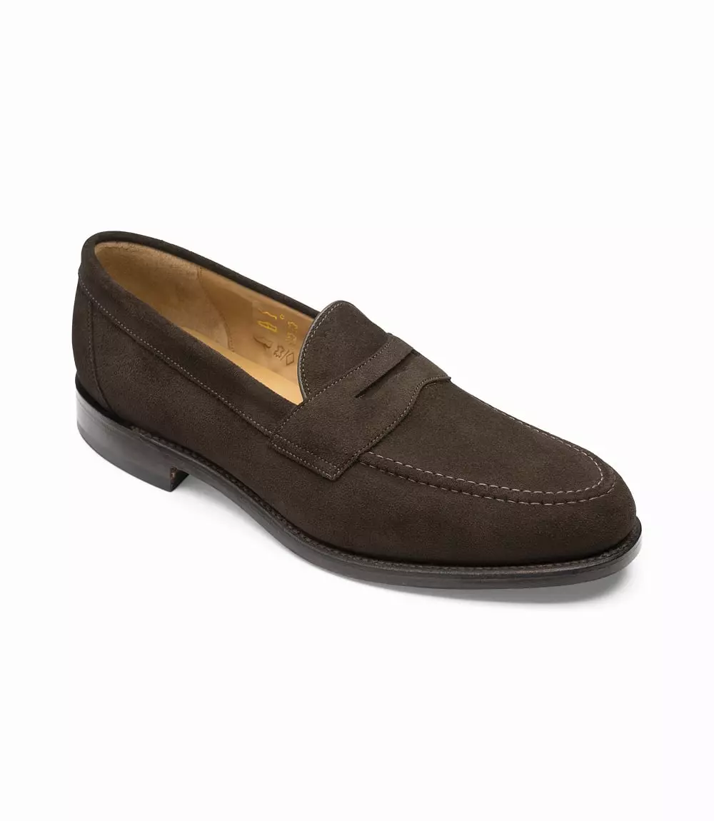 LOAKE Imperial Classic Penny Loafer - Dark Brown Suede