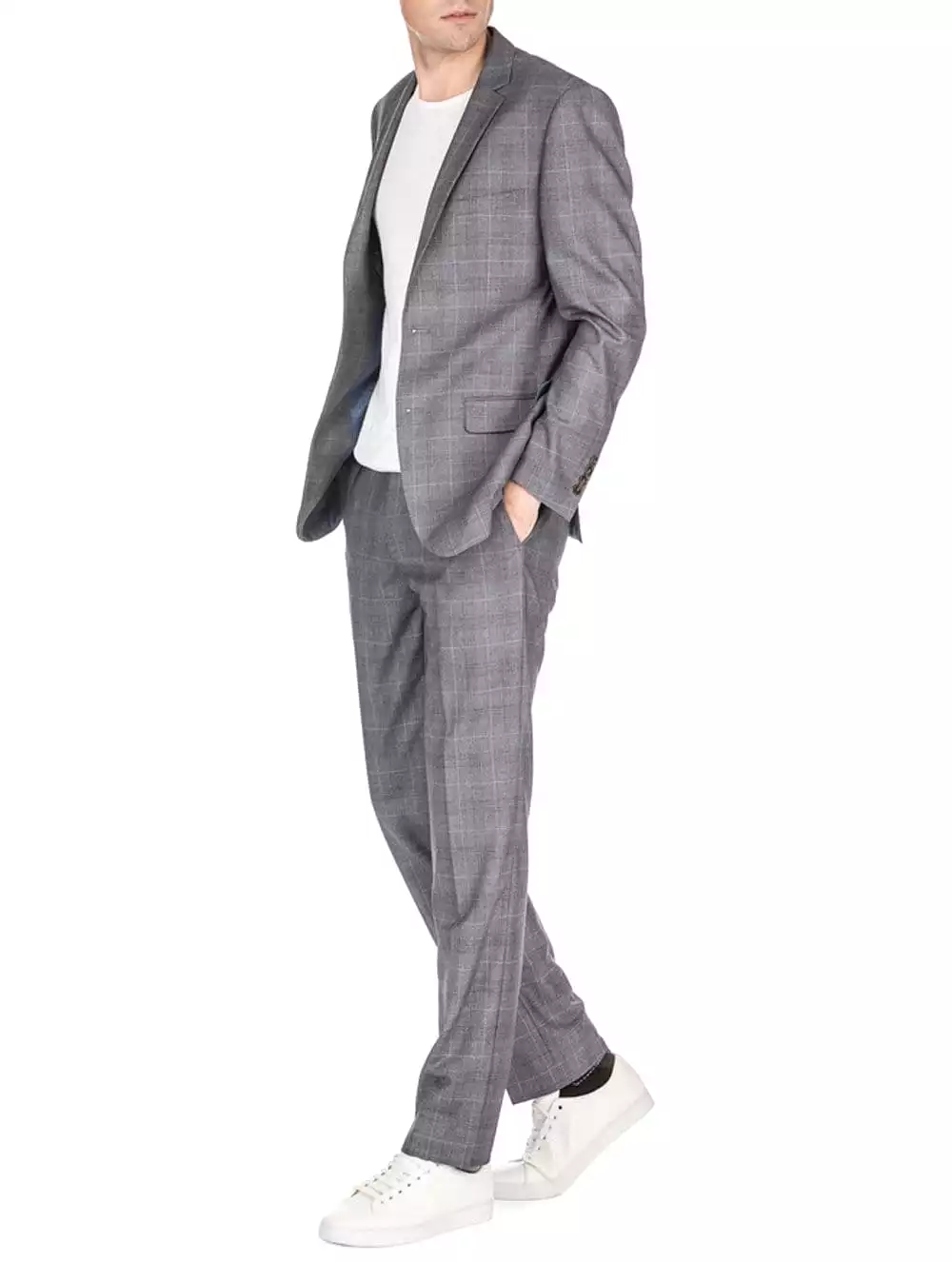 Men's Harrogate Windowpane Slim Fit 2PC Suits