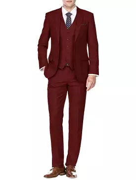 Men's Signature 3-Piece Slim Fit Suits (Burgundy, Lt Grey, Indigo)