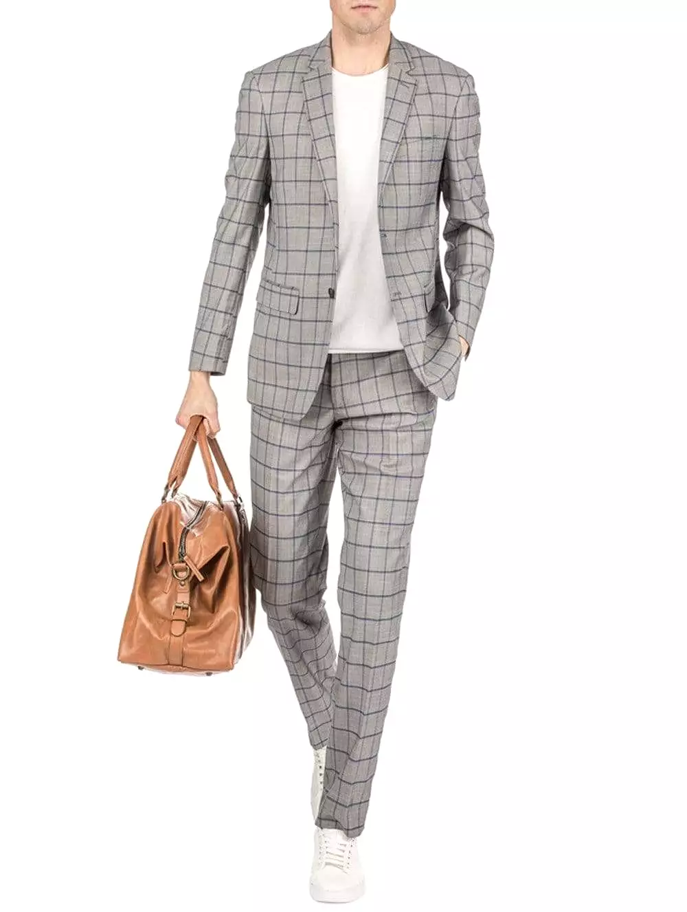 Men's Window Pane Slim Fit Suits