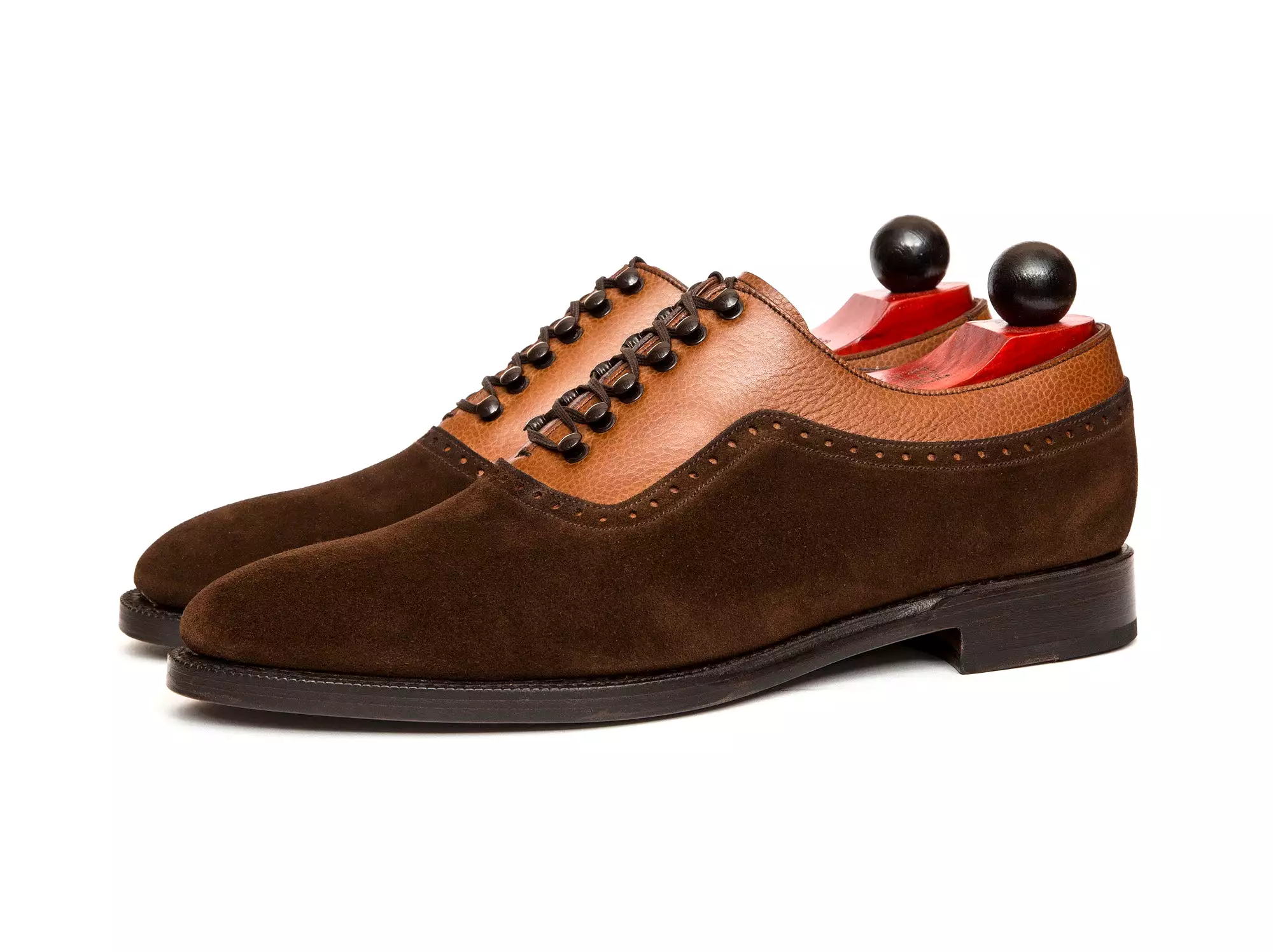 Mukilteo - MTO - Dark Brown Suede / Tan Soft Grain - TMG Last - Single Leather Sole