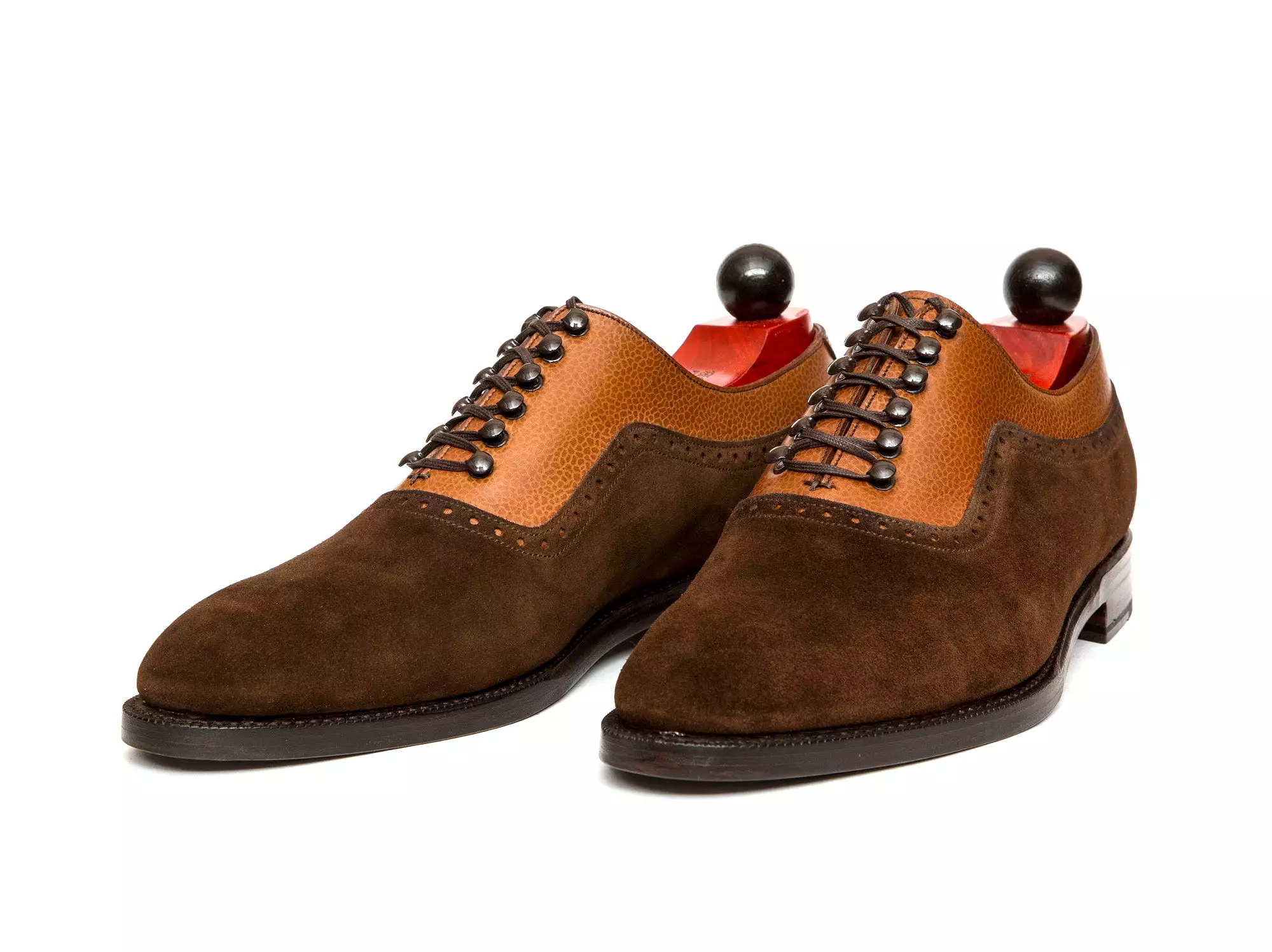 Mukilteo - MTO - Dark Brown Suede / Tan Soft Grain - TMG Last - Single Leather Sole