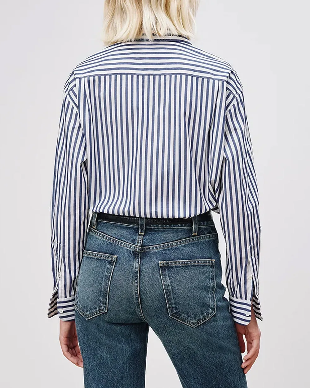 Navy and White Stripe Yorke Shirt