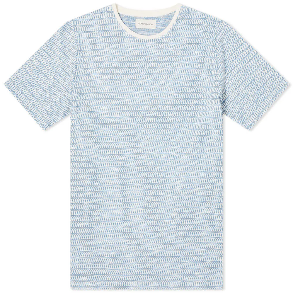 Oliver Spencer Conduit Stripe T-ShirtSky Blue