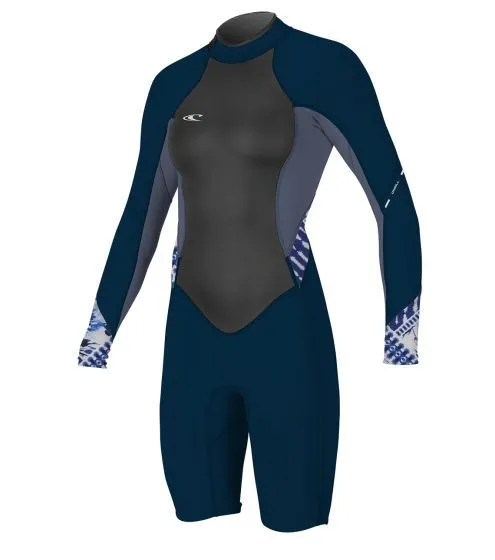 O'Neill Bahia 2/1mm Long Sleeve Ladies Shorty Wetsuit 2018 - Navy