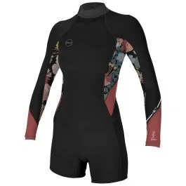 O'Neill Bahia 2/1mm Womens Back Zip Long Sleeve Shorty SAMPLE Wetsuit - UK 10