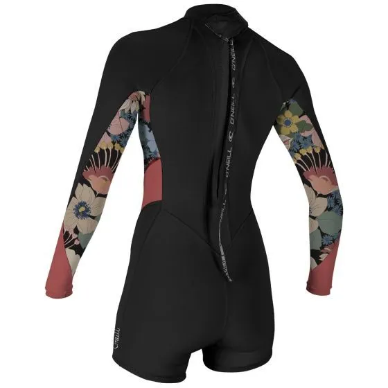 O'Neill Bahia 2/1mm Womens Back Zip Long Sleeve Shorty SAMPLE Wetsuit - UK 10