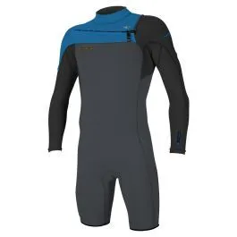 O'Neill Hammer 2mm Chest Zip LS Shorty Wetsuit 2024 - Graphite / Black / Ocean