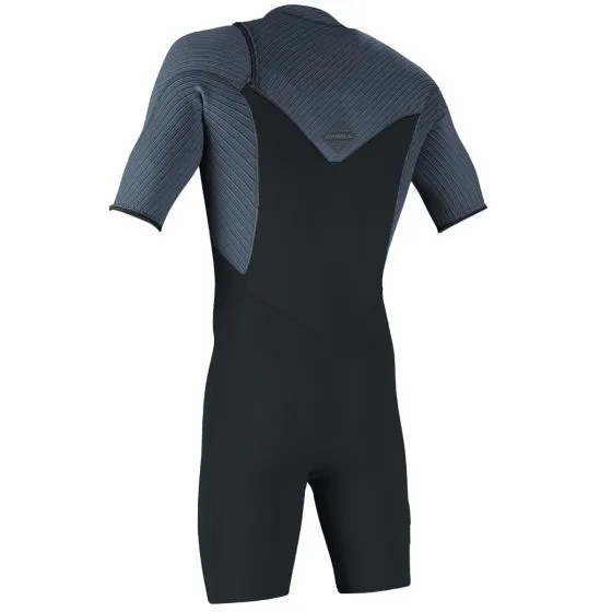 O'Neill Hyperfreak 2mm Mens Chest Zip Shorty Wetsuit 2022 - Gunmetal/Cadet Blue