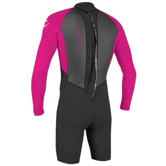 O'Neill Reactor II 2mm Youth Long Sleeve Back Zip Shorty Wetsuit 2024 - Black/Berry