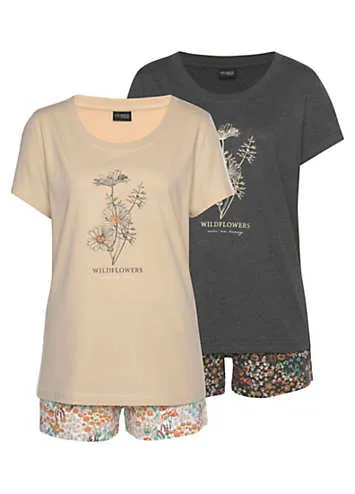 Pack of 2 Print Shorty Pyjamas by LASCANA | Look Again