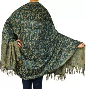 Paisley Indian Scarves Wraps Womens Wool Shawl (82 x 42 inches)