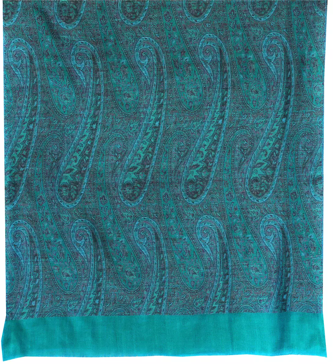 Paisley Wool Shawl Women's Wrap Gift India Clothes (82 x 42 inches)