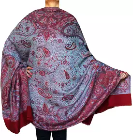 Paisley Wool Shawl Women's Wrap Gift India Clothes (82 x 42 inches)