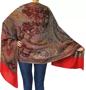 Paisley Wool Womens Scarf Shawl Gift Indian Clothing (84 x 30 inches)