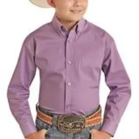 Panhandle Slim Boy's Orchid Strong Long Sleeve Button Front Western Shirt