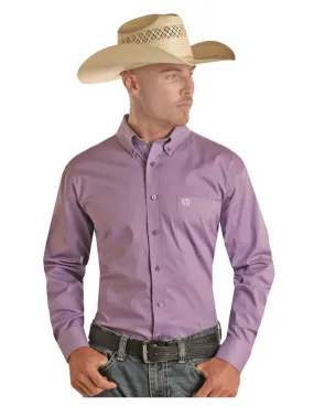 Panhandle Slim Mens Purple Solid Long Sleeve Shirt