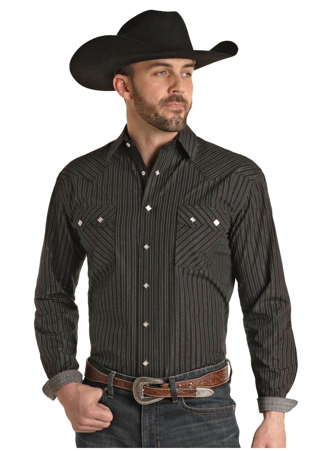 Panhandle Slim Mens Stripe Long Sleeve Shirt