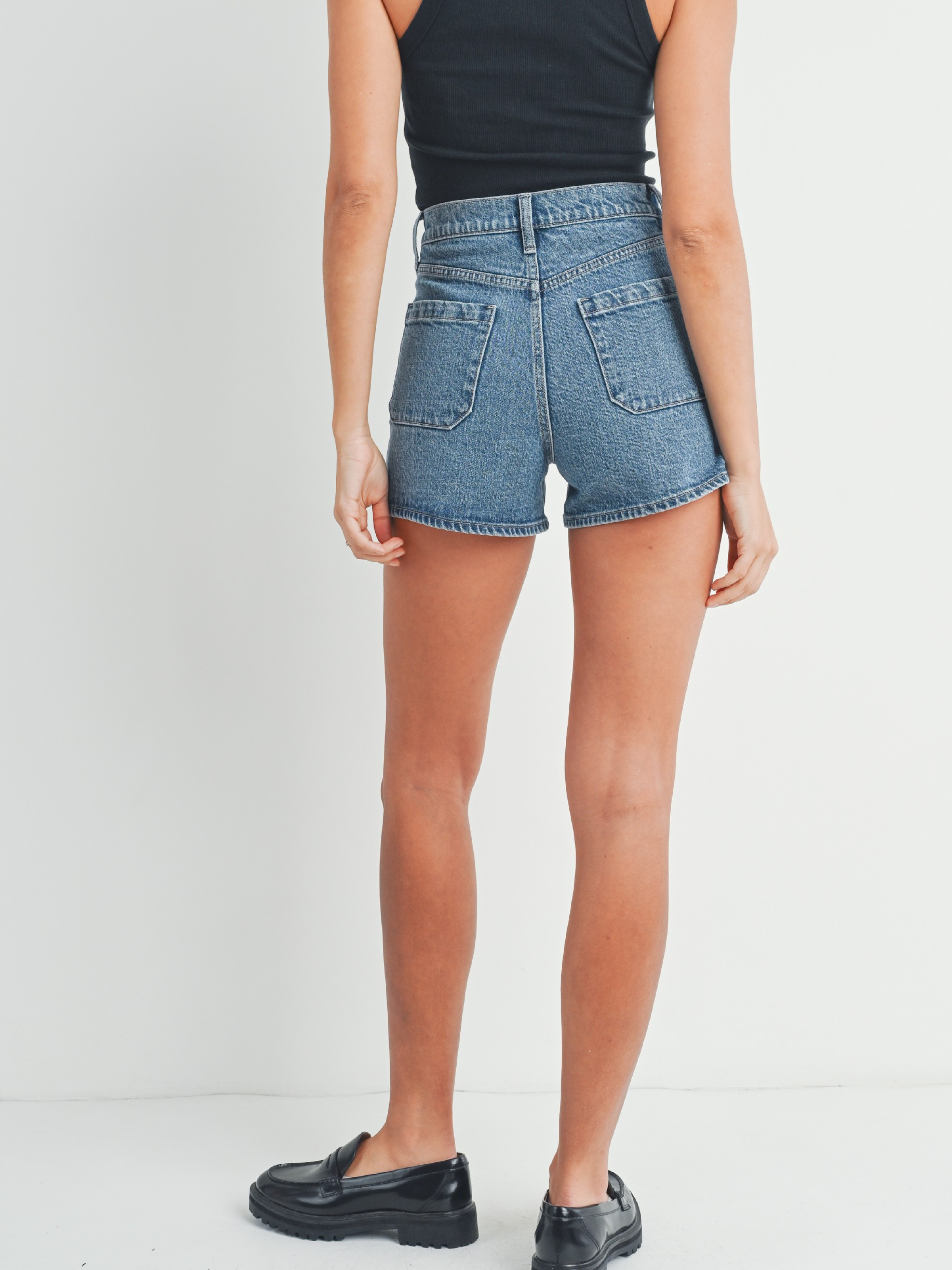 Patch Pocket Shorts - Medium Denim