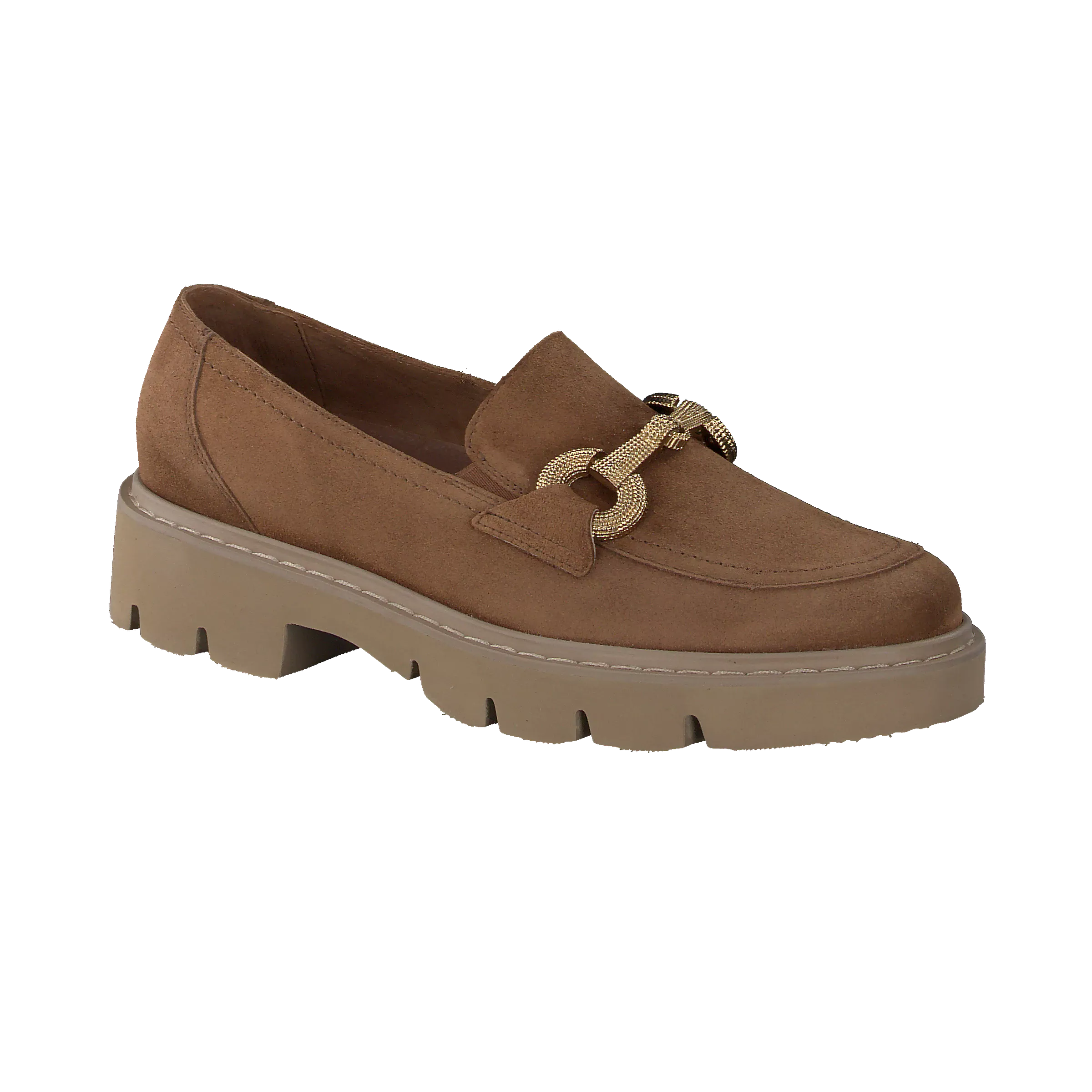 Paul Green Tan  Suede Chunky Loafer 1043