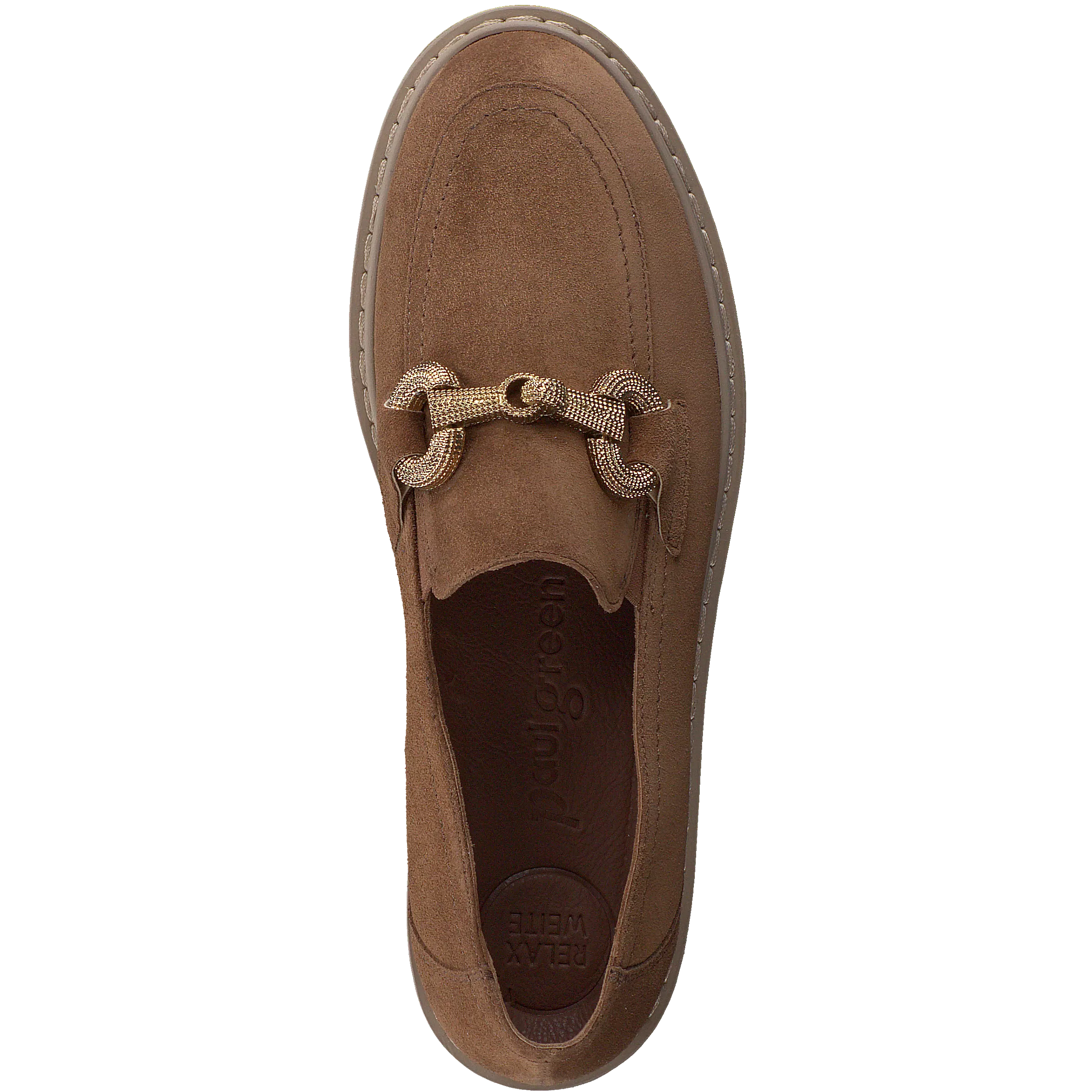 Paul Green Tan  Suede Chunky Loafer 1043