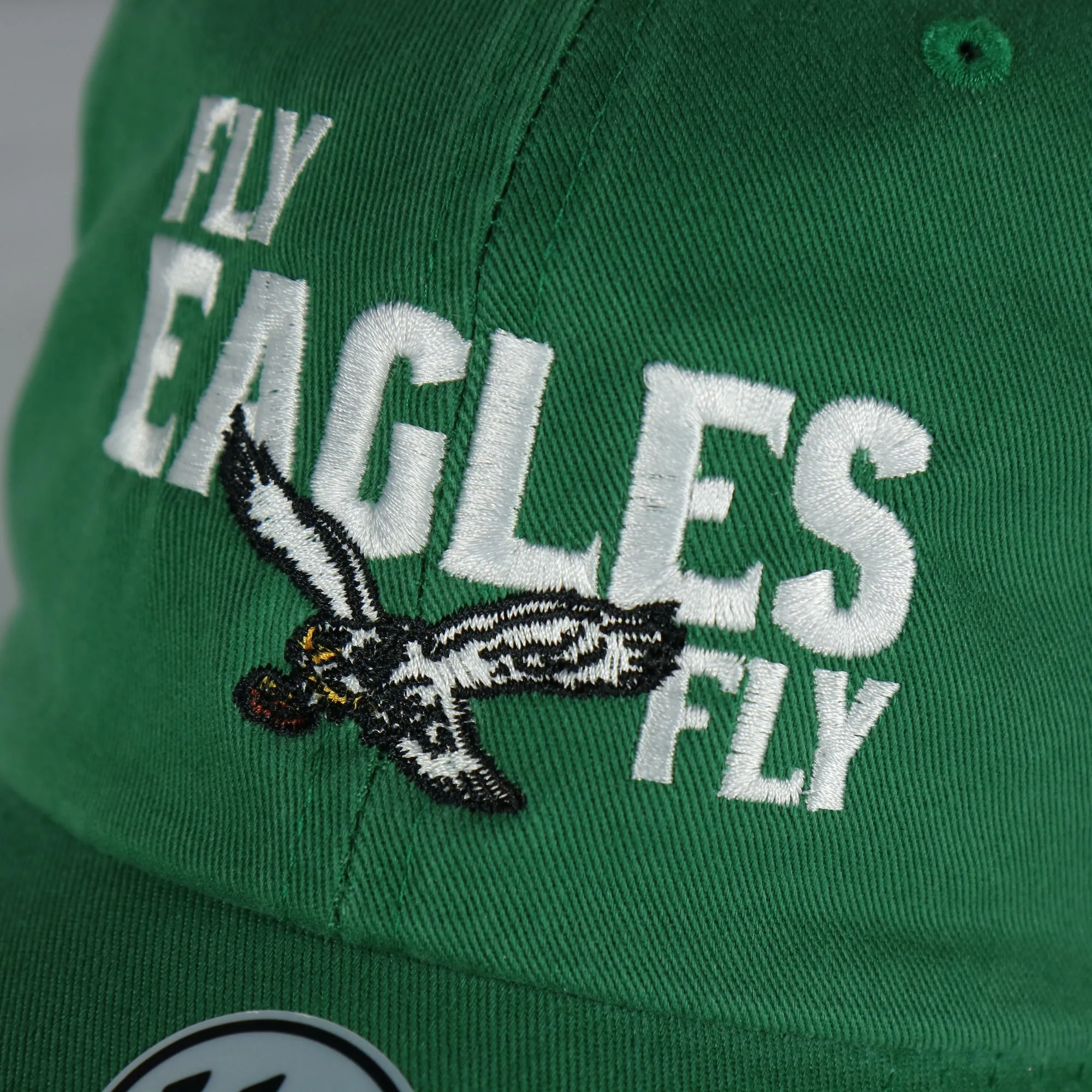 Philadelphia Eagles Throwback Logo Fly Eagles Fly Kelly Green Retro Clean Up Dad Hat