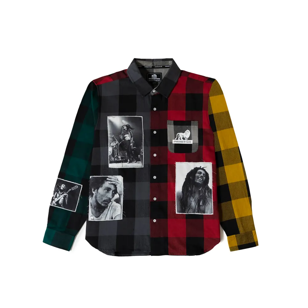 Primitive x Bob Marley Patchwork Flannel PA322655