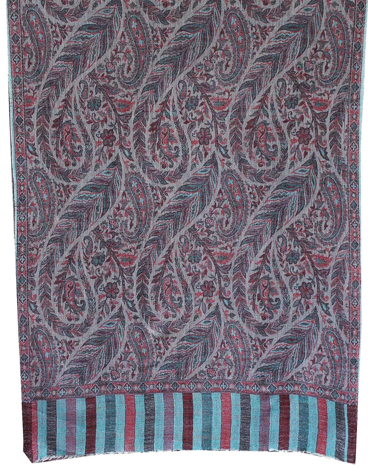 Pure Wool Paisley Shawl Scarves Womens Gift Indian Clothing (80 x 28 inches)