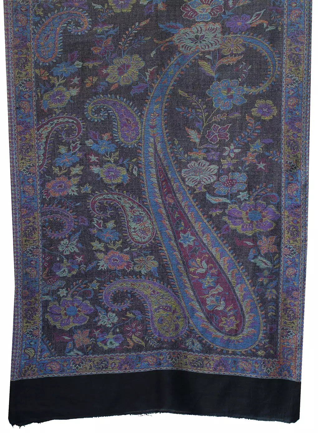 Pure Wool Paisley Shawl Scarves Womens Gift Indian Clothing (84 x 30 inches)