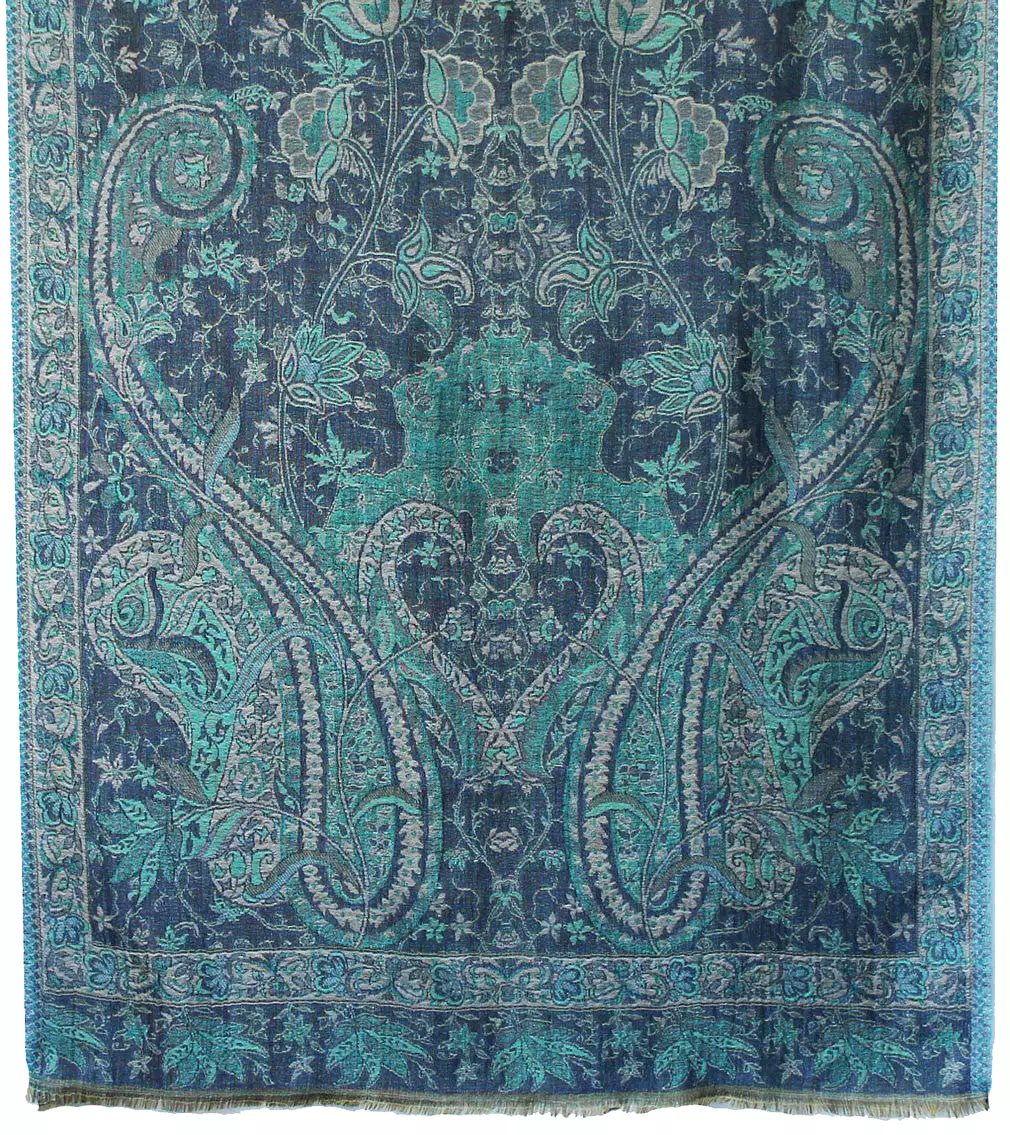 Pure Wool Paisley Shawl Scarves Womens Indian Clothing (84 x 30 inches)