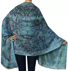 Pure Wool Paisley Shawl Scarves Womens Indian Clothing (84 x 30 inches)