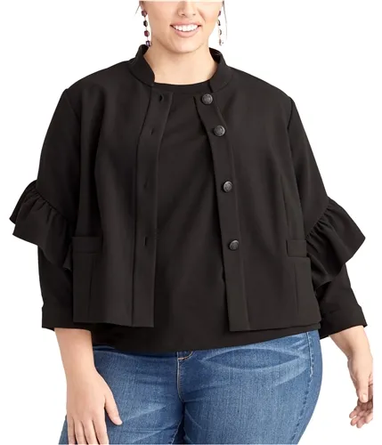 Rachel Roy Womens Ruffle Jacket