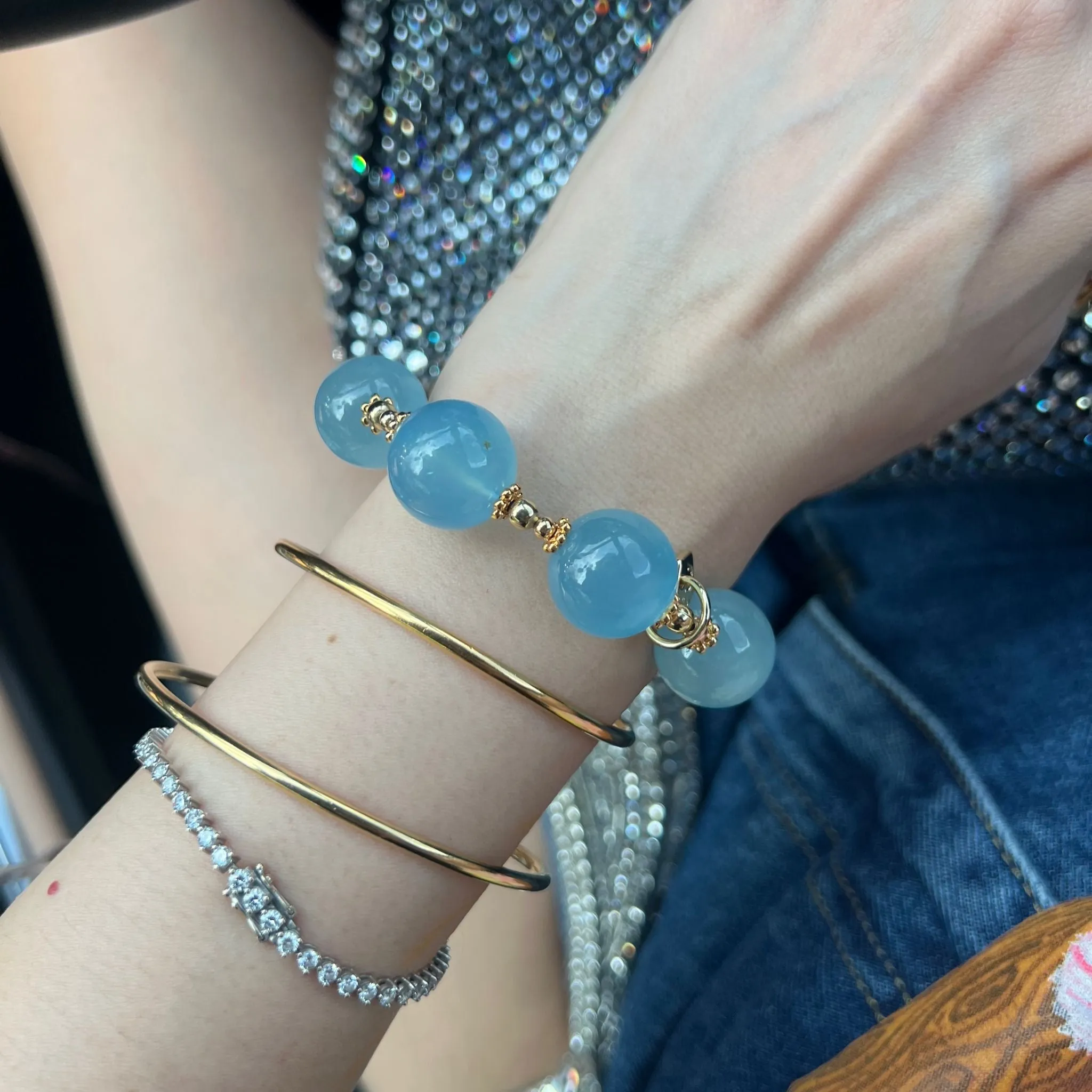 Raw Aquamarine Bracelet