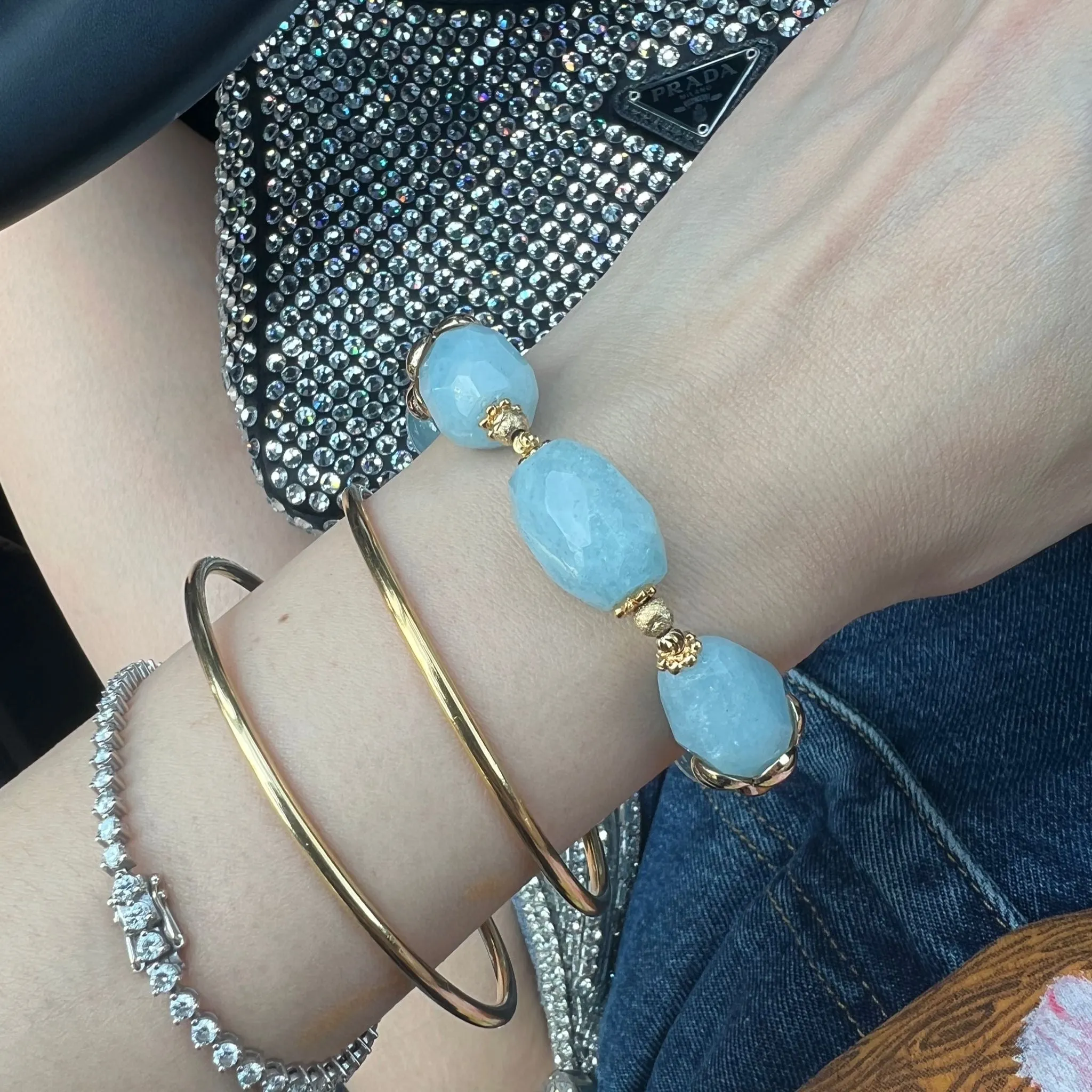 Raw Aquamarine Bracelet