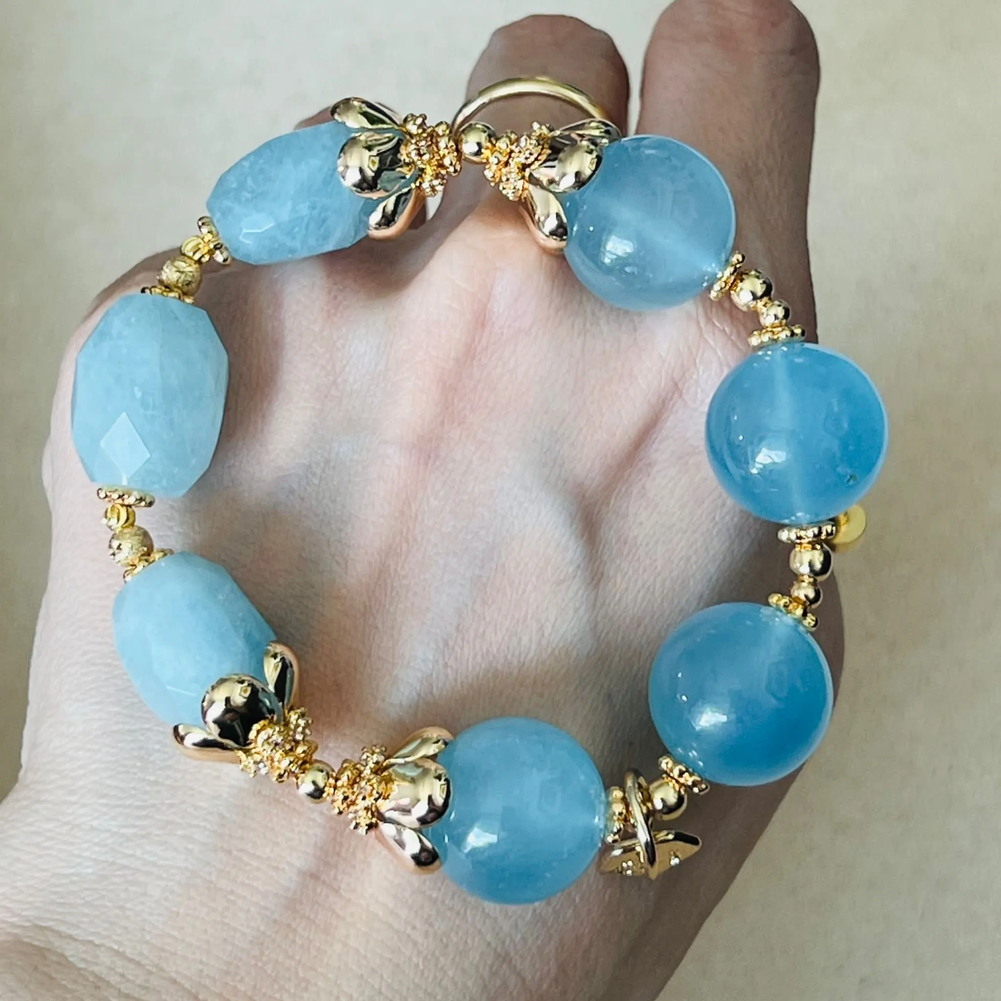 Raw Aquamarine Bracelet