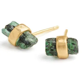 Raw Emerald Earrings