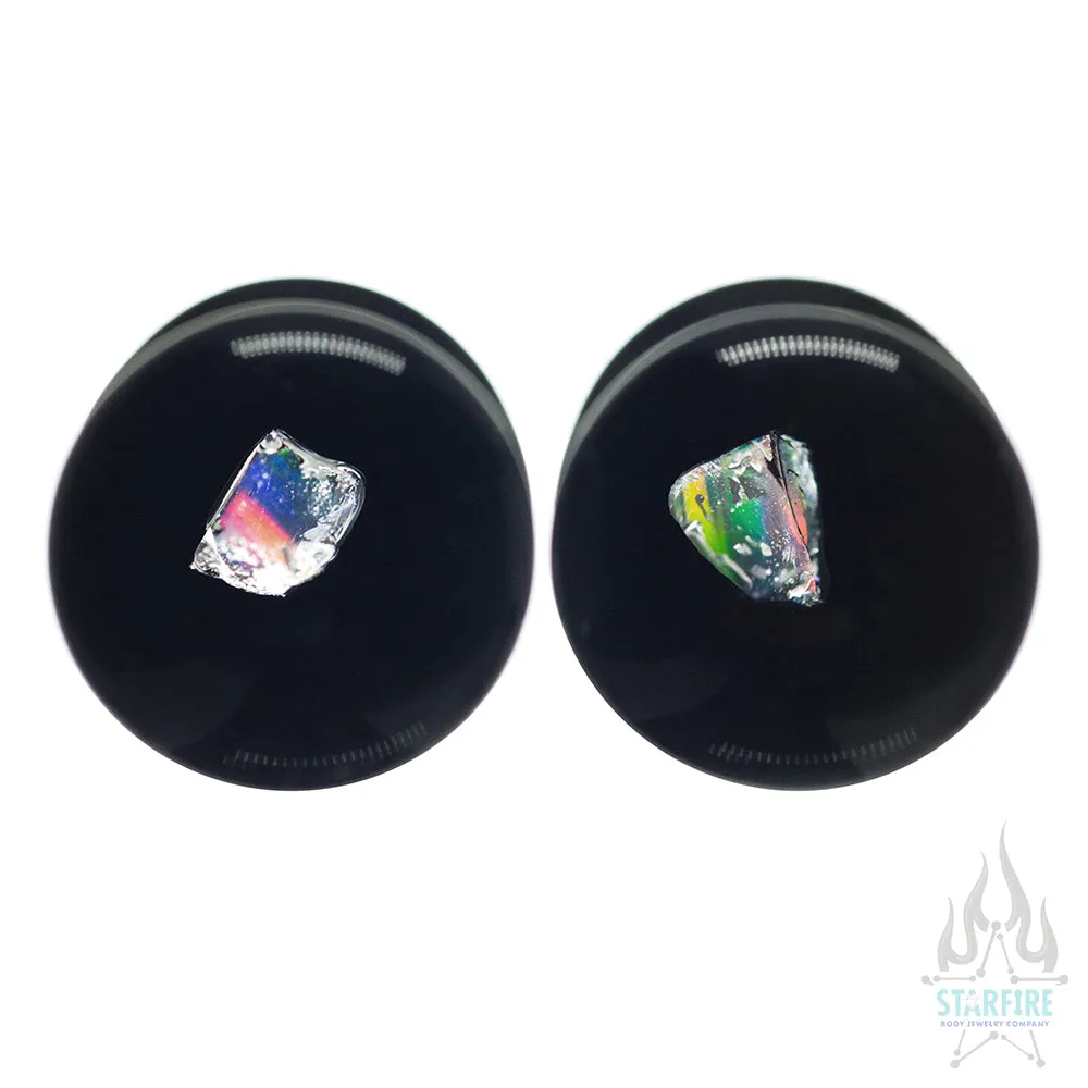 Raw Opal in Glass Plugs