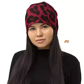 Red Leopard Beanie