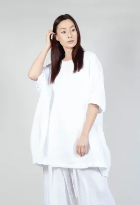 Relaxed Fit Linen Top in White