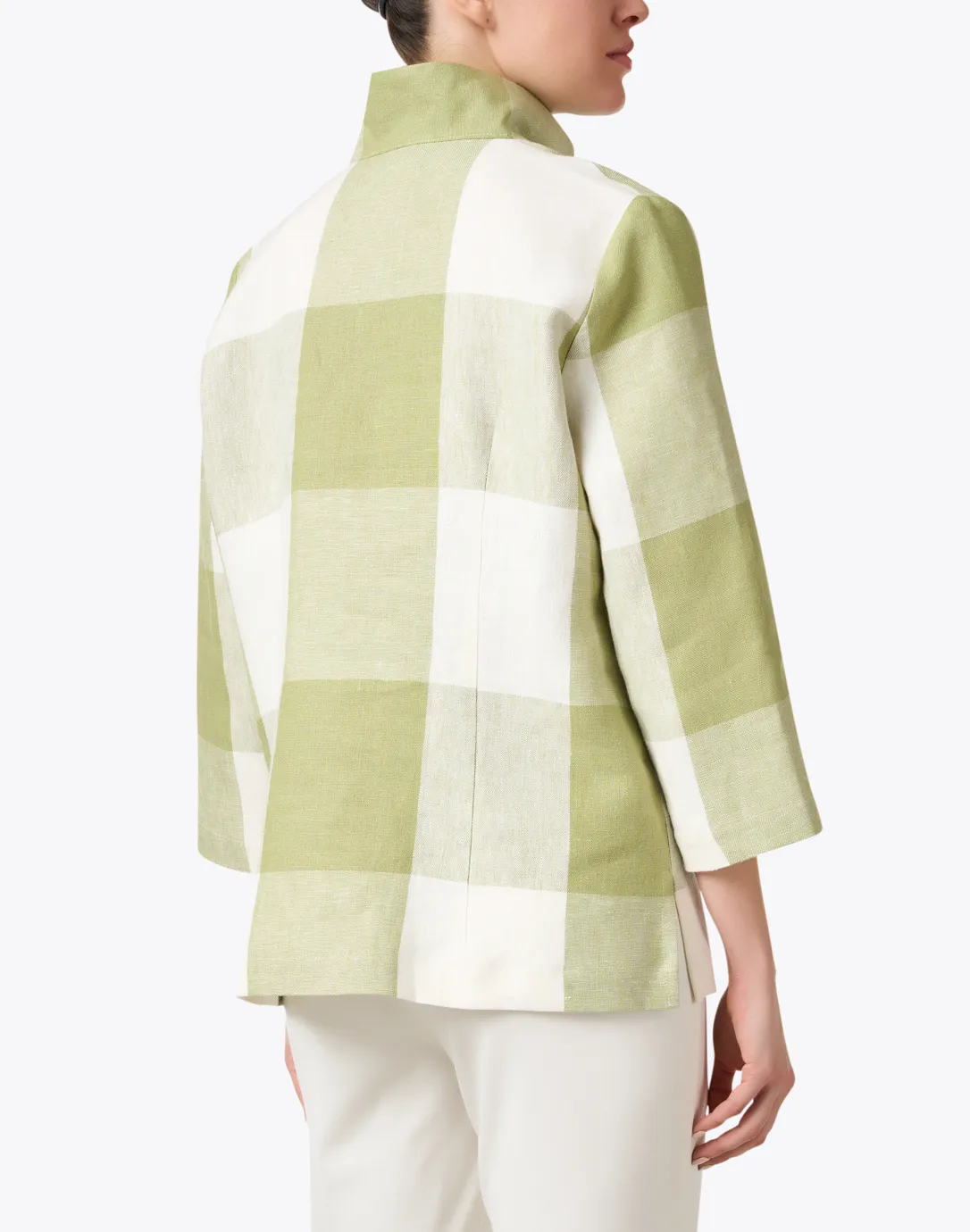 Ronette Green Print Linen Jacket